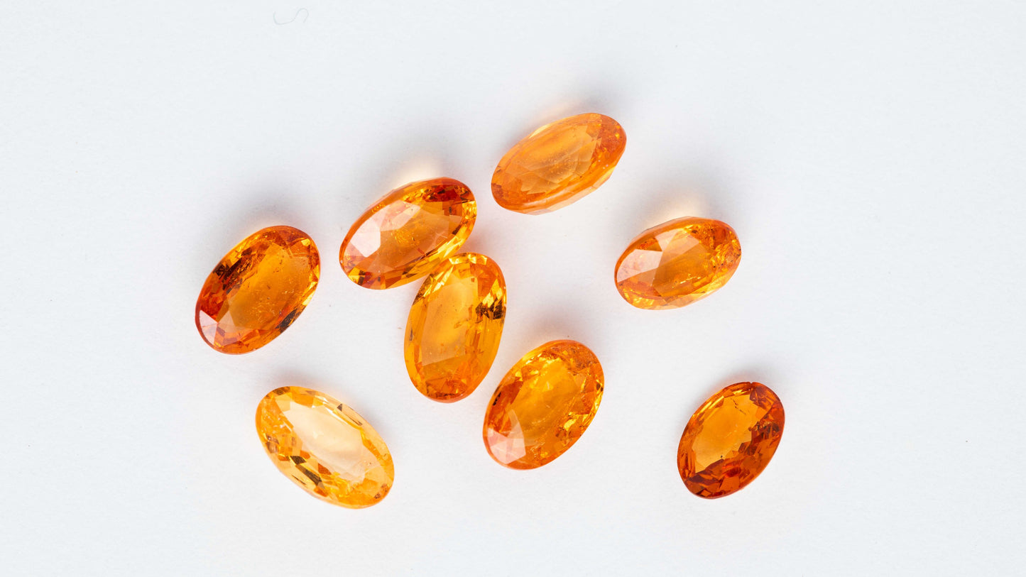 Granat Mandarin Parcel 4,44 cts. 8 Stück