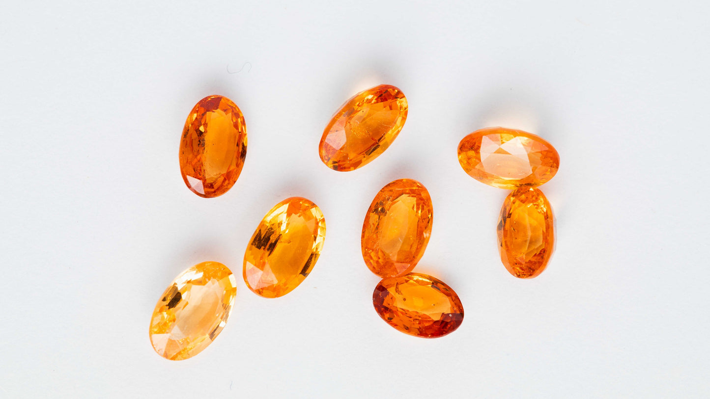 Granat Mandarin Parcel 4,44 cts. 8 Stück