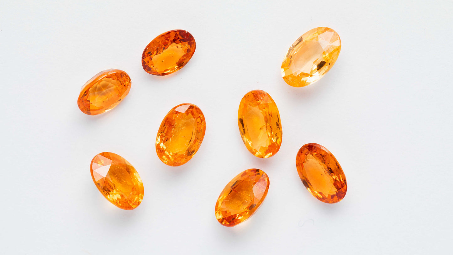 Granat Mandarin Parcel 4,44 cts. 8 Stück