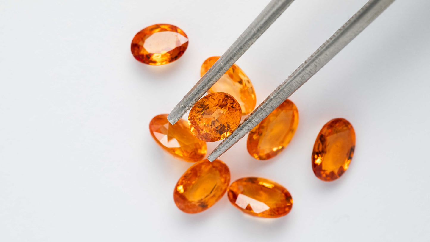 Granat Mandarin Parcel 4,44 cts. 8 Stück