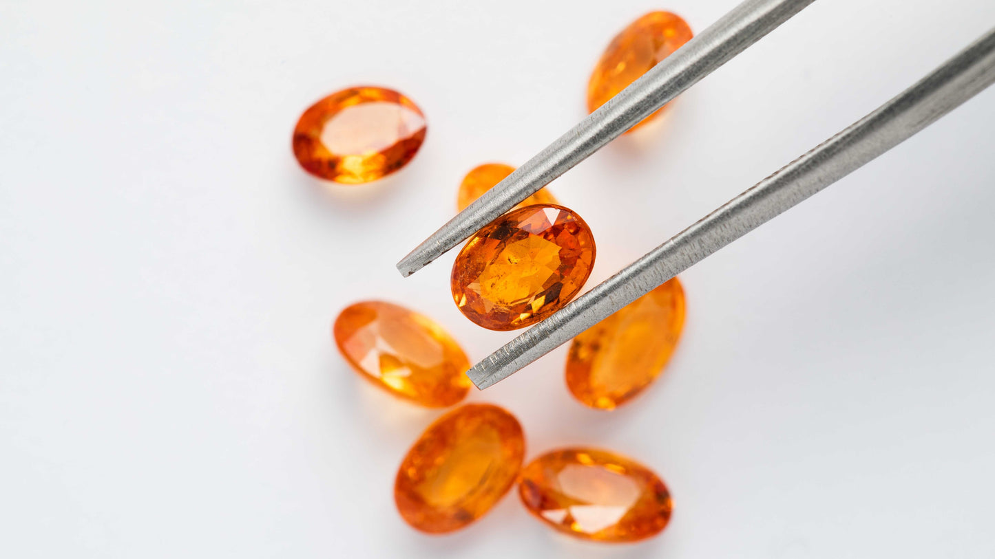 Granat Mandarin Parcel 4,44 cts. 8 Stück